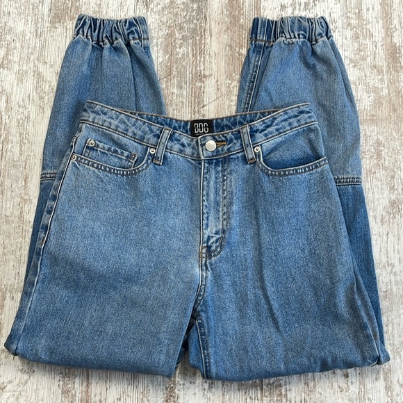 BDG Urban Outfitters Denim Color Block Knee Panel Jogger Jeans SIZE 26 - Picture 3 of 10